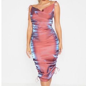 PrettyLittleThing Ruched Bodycon Midi Dress